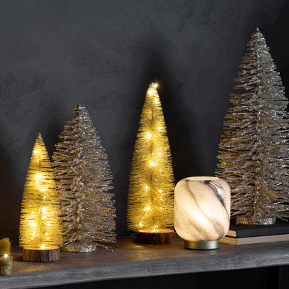 Maeve LED Black & Gold Battery-Powered Glass Table Lamp