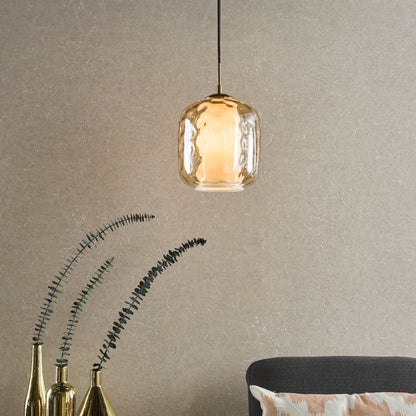 Majella Brass & Champagne Glass Pendant Ceiling Light