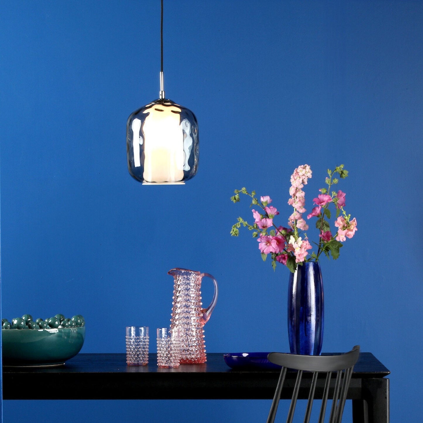 Majella Chrome & Smoked Glass Pendant Ceiling Light