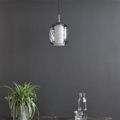 Majella Chrome & Smoked Glass Pendant Ceiling Light