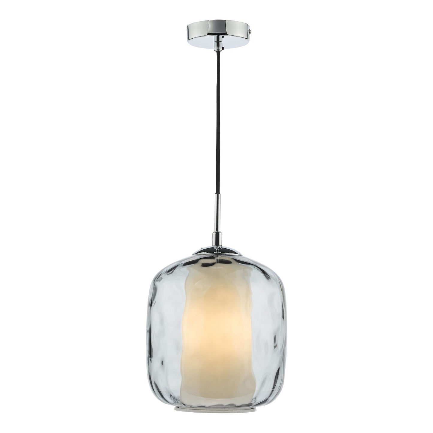 Majella Chrome & Smoked Glass Pendant Ceiling Light
