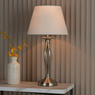 Miranda Satin Chrome Table Lamp