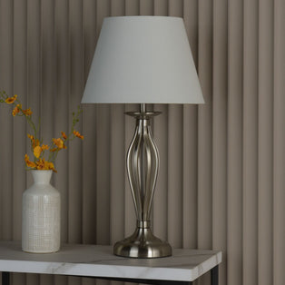 Miranda Satin Chrome Table Lamp