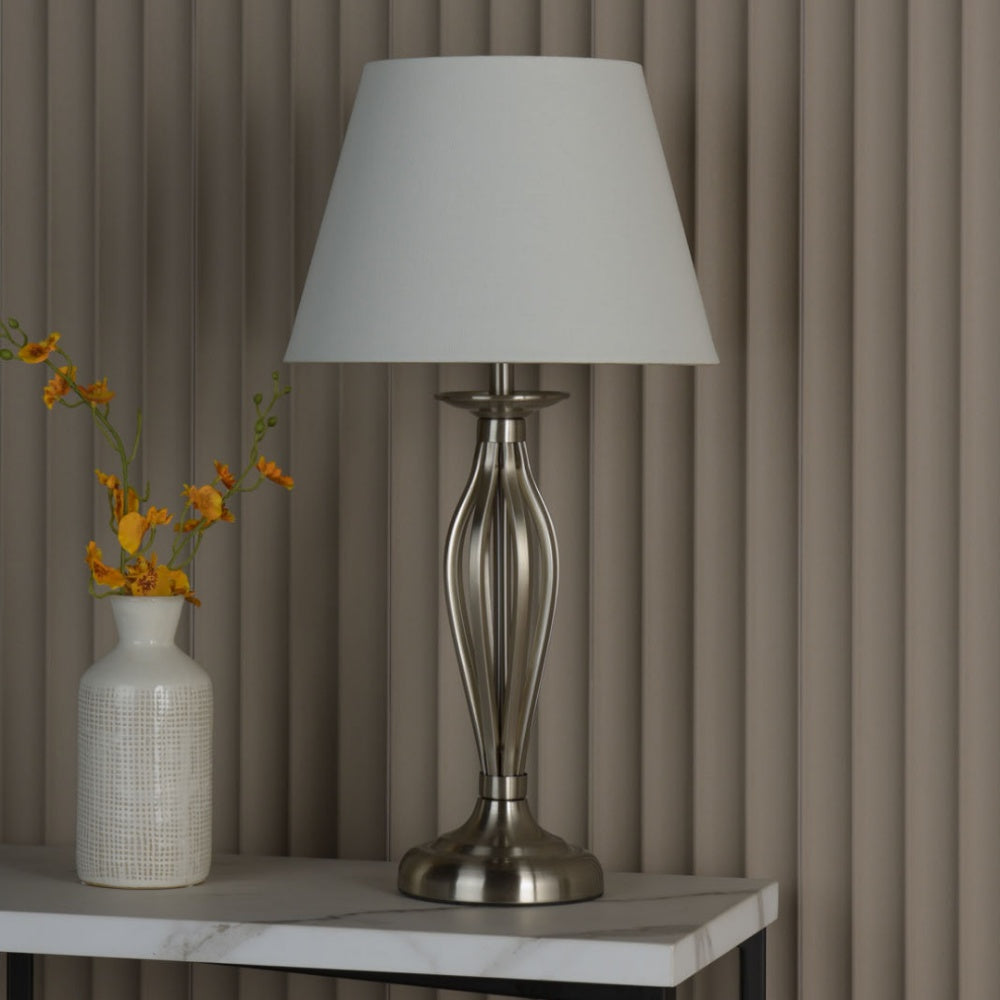 Miranda Satin Chrome Table Lamp