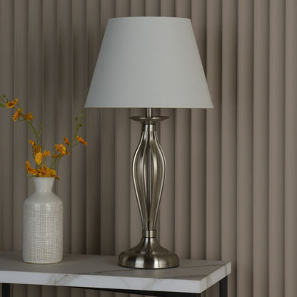 Miranda Satin Chrome Table Lamp