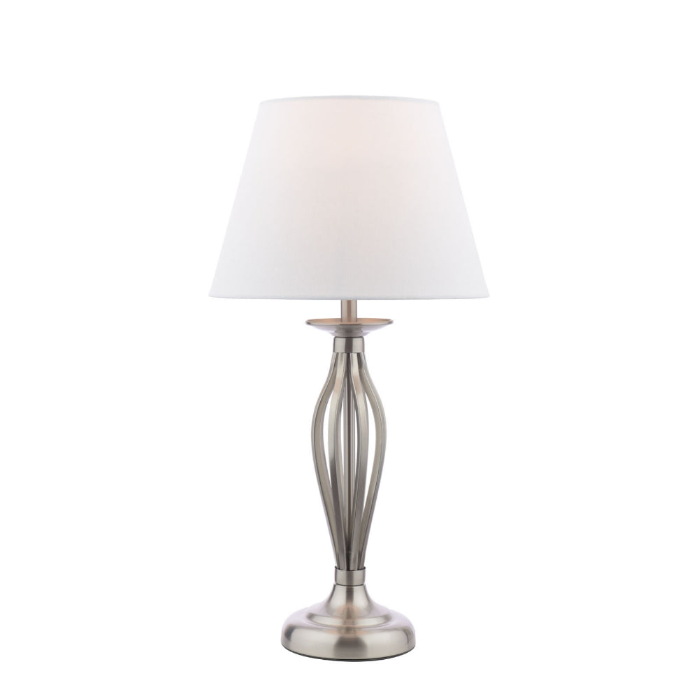 Miranda Satin Chrome Table Lamp