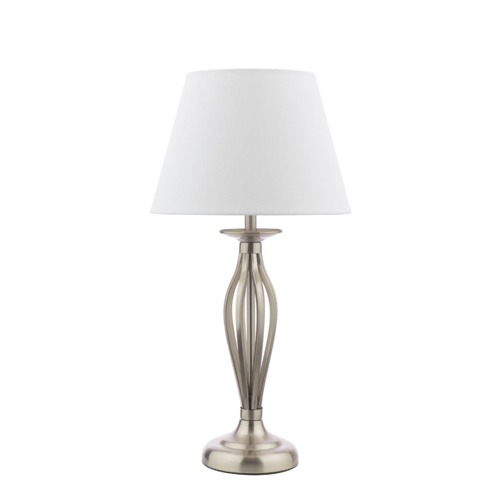 Miranda Satin Chrome Table Lamp
