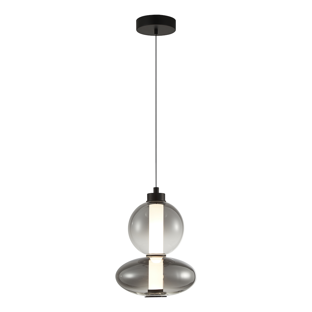 Daphne Black Glass Pendant Light
