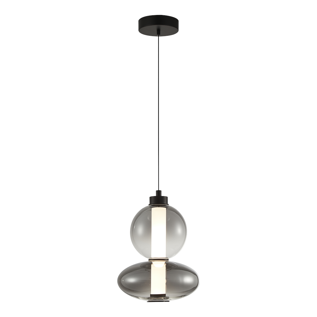 Daphne Black Glass Pendant Light