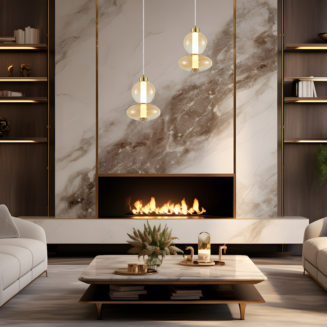 Daphne Gold Glass Pendant Light
