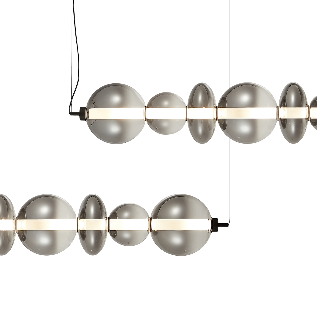 Daphne Black Glass Pendant Bar