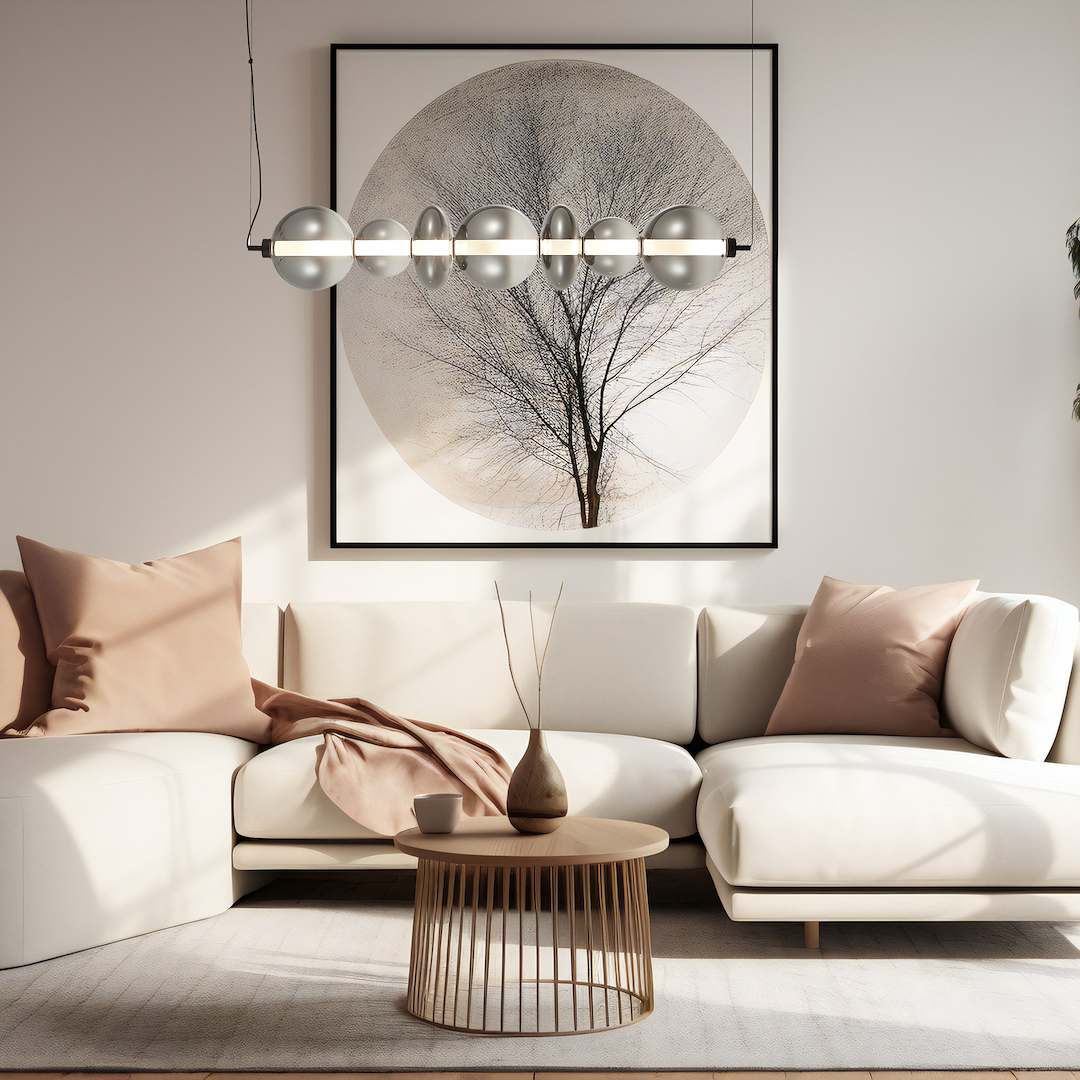 Daphne Black Glass Pendant Bar