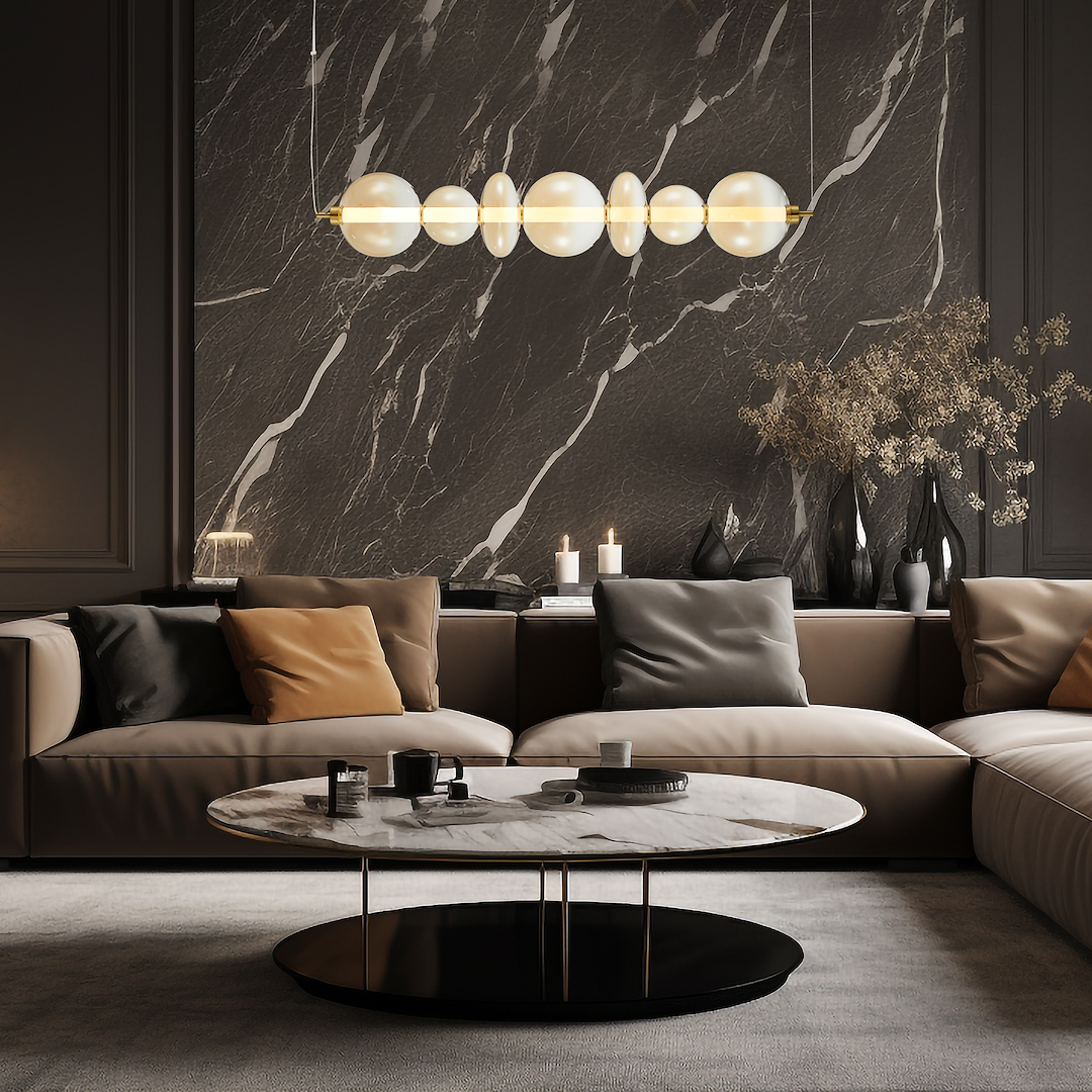 Daphne Gold Glass Pendant Bar