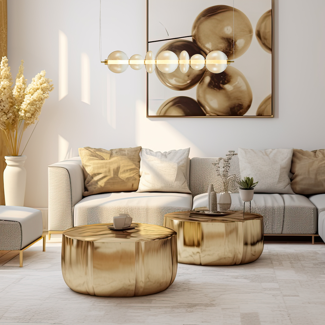 Daphne Gold Glass Pendant Bar
