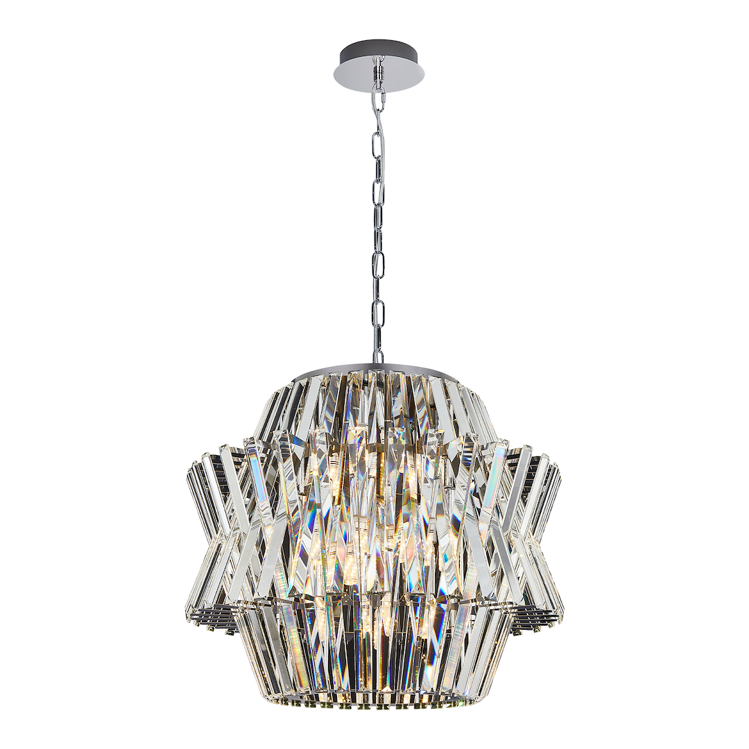 Crown Chrome 12 Light Crystal Chandelier