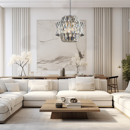 Crown Chrome 12 Light Crystal Chandelier