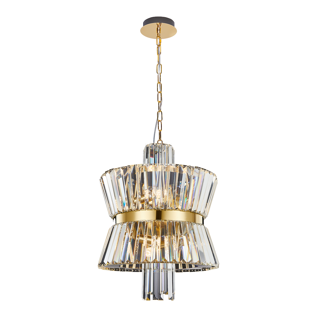 Aurelia Gold 8 Light Crystal Chandelier