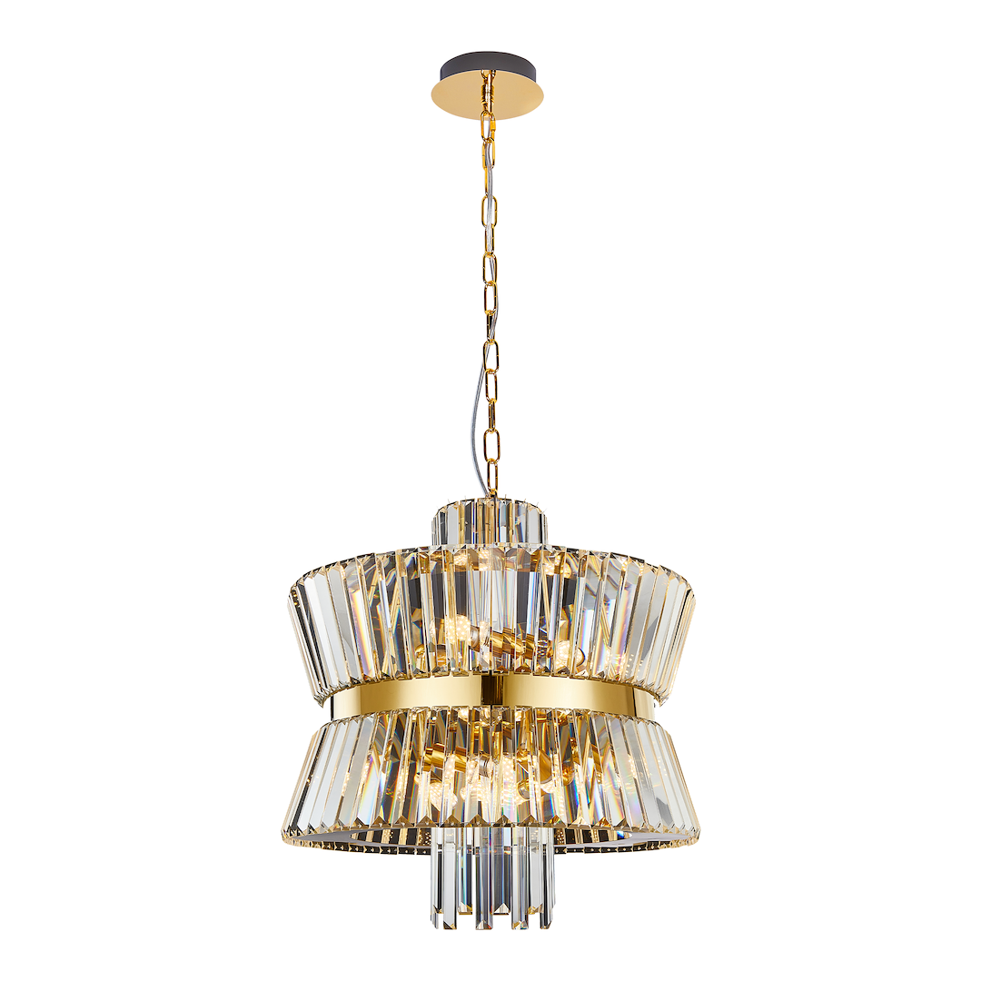 Aurelia Gold 12 Light Crystal Chandelier