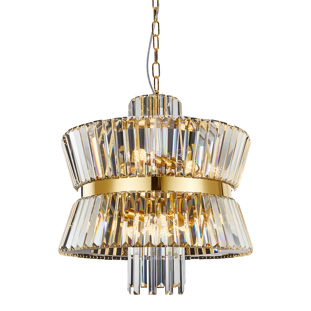 Aurelia Gold 12 Light Crystal Chandelier