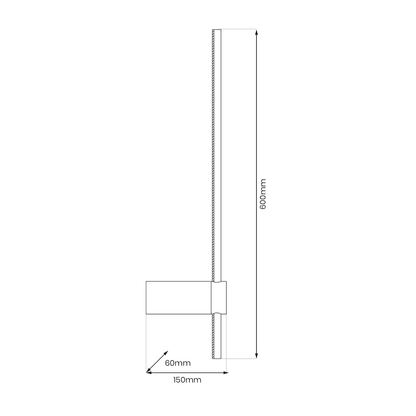 Swing Black Wall Light 60cm