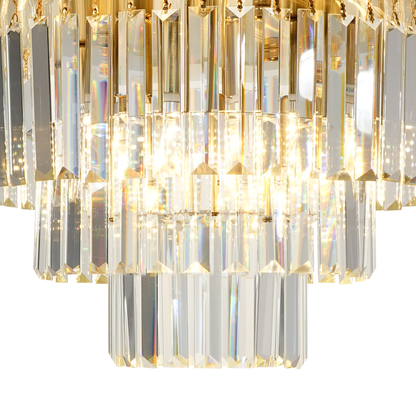 Milano Gold 6 Light Crystal Ceiling Light 45cm