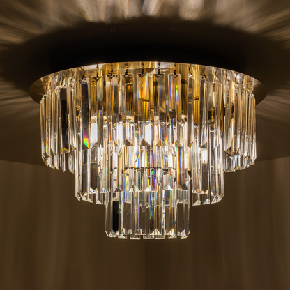 Milano Gold 6 Light Crystal Ceiling Light 45cm