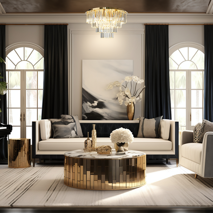 Milano Gold 9 Light Crystal Ceiling Light 60cm
