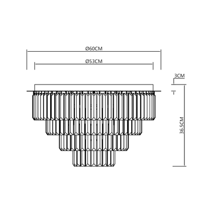 Milano Gold 9 Light Crystal Ceiling Light 60cm
