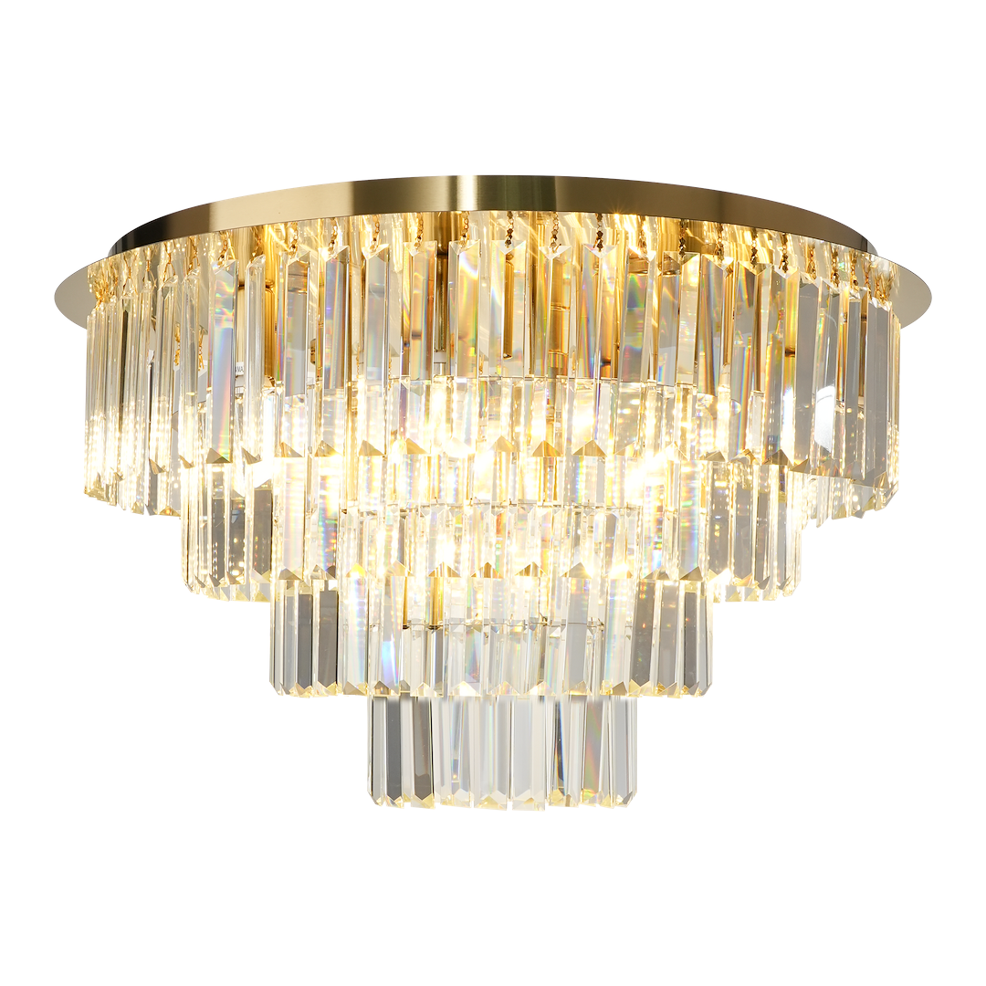 Milano Gold 9 Light Crystal Ceiling Light 60cm