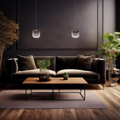 Vaso Black Glass Pendant Light 15cm