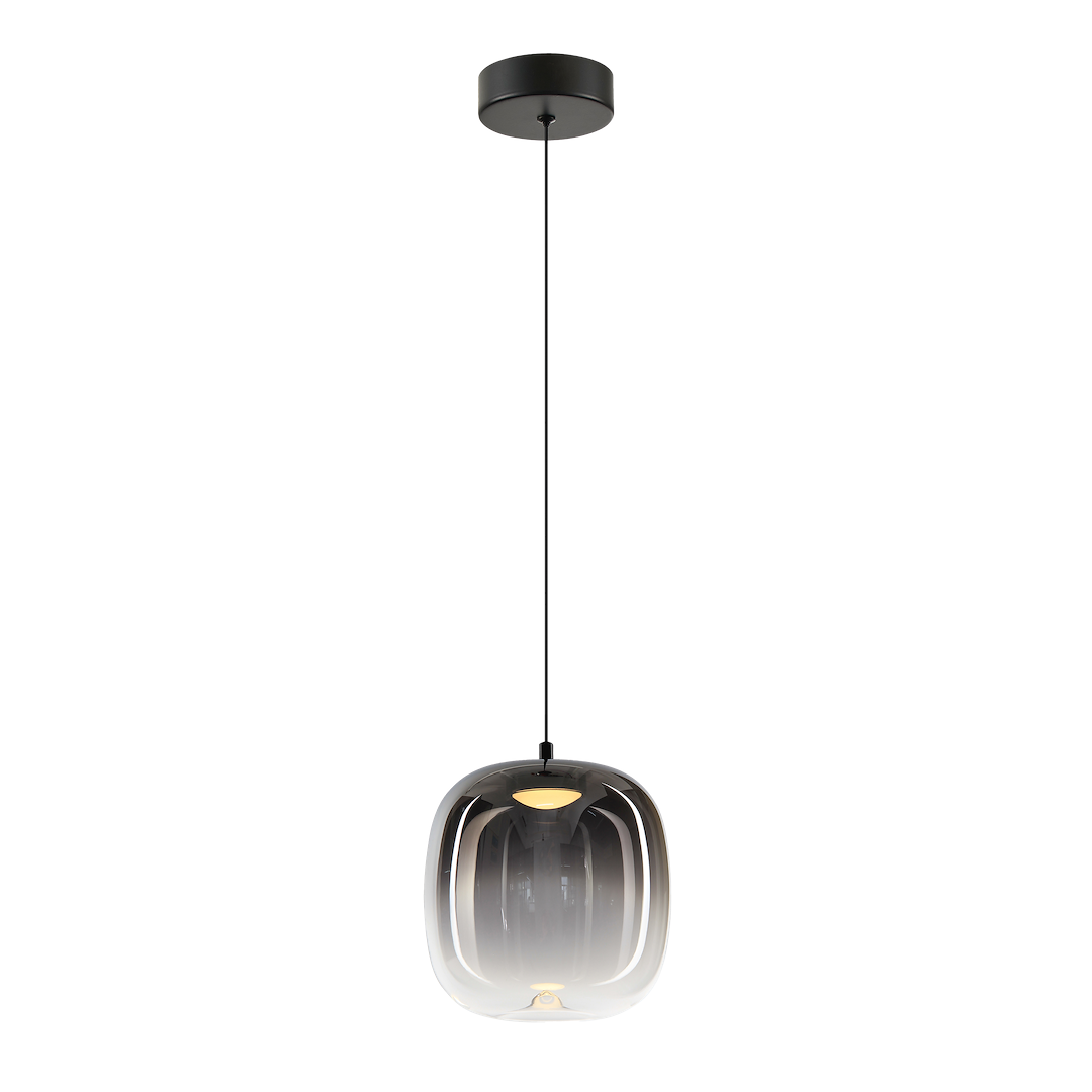 Vaso Black Glass Pendant Light 15cm