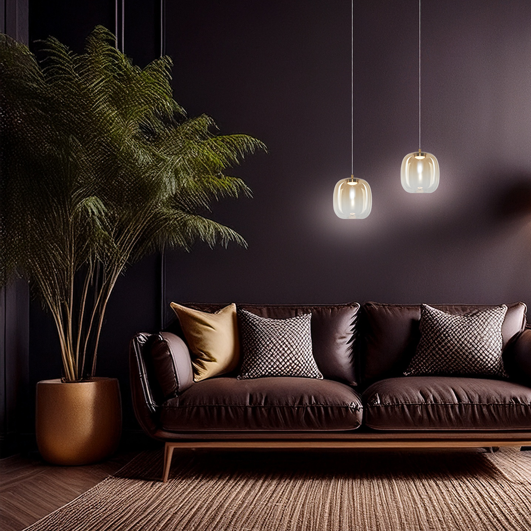 Vaso Gold Glass Pendant Light 15cm