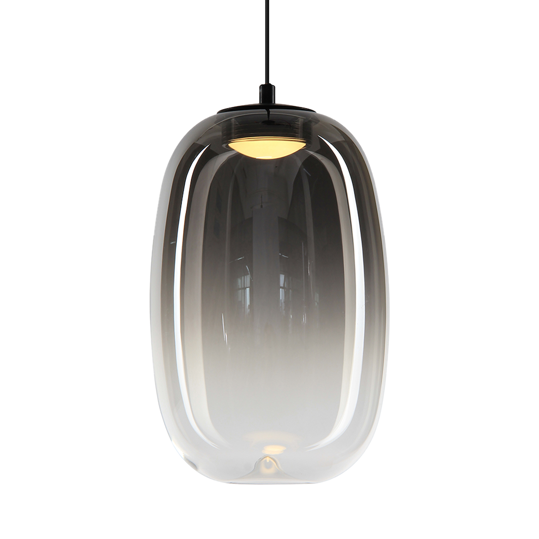 Vaso Black Glass Pendant Light 13cm