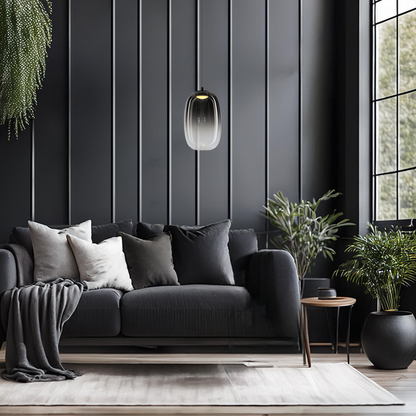 Vaso Black Glass Pendant Light 13cm