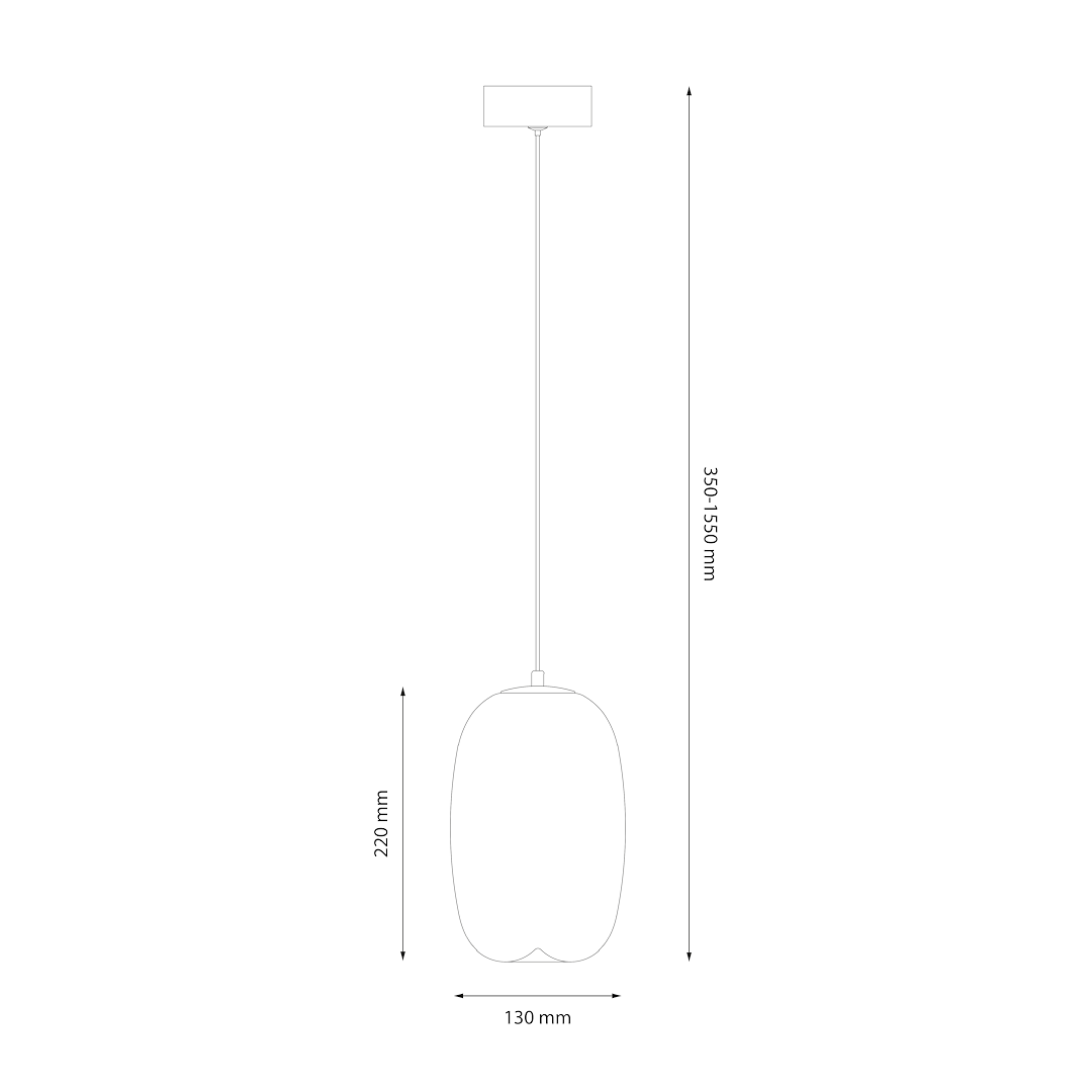 Vaso Black Glass Pendant Light 13cm
