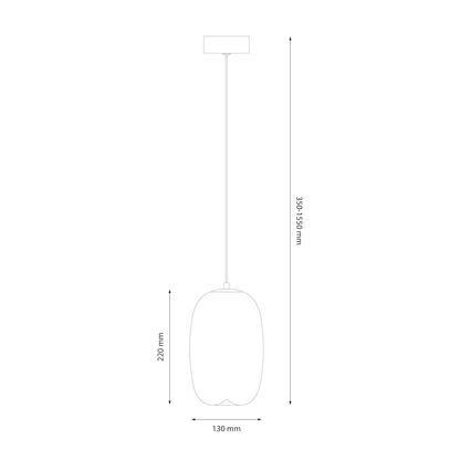 Vaso Black Glass Pendant Light 13cm
