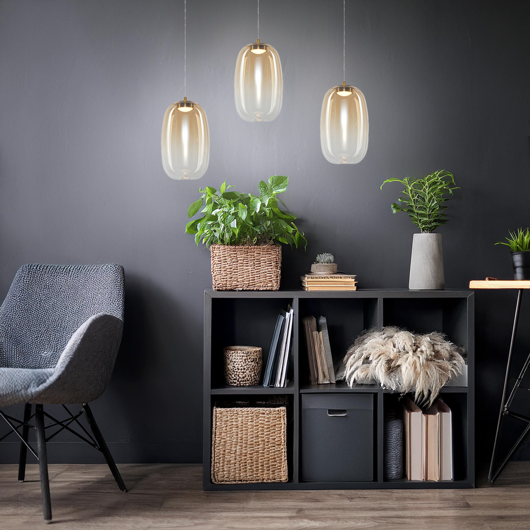 Vaso Gold Glass Pendant Light 13cm