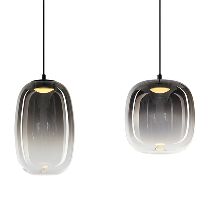 Vaso Black 4 Light Glass Pendant Bar