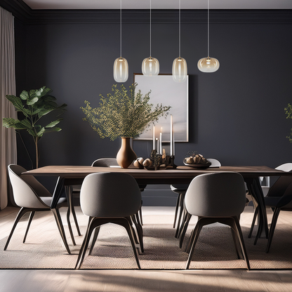 Vaso Gold 4 Light Glass Pendant Bar