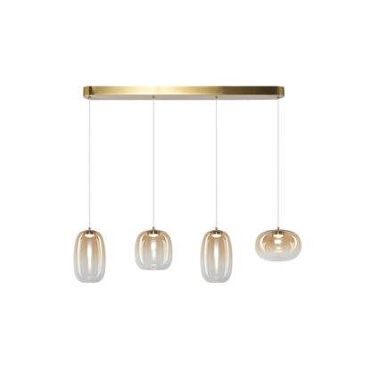 Vaso Gold 4 Light Glass Pendant Bar