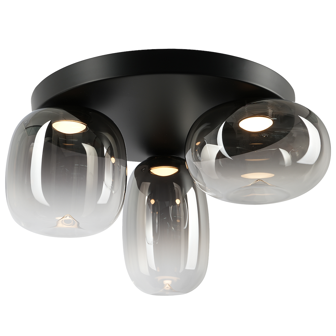 Vaso Black Glass Ceiling Light