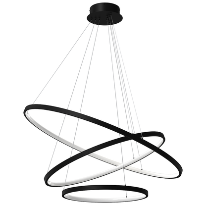 Hoop Black 3 Ring Multi-Light Pendant