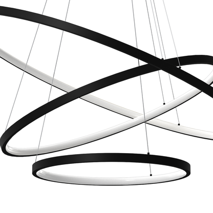 Hoop Black 3 Ring Multi-Light Pendant