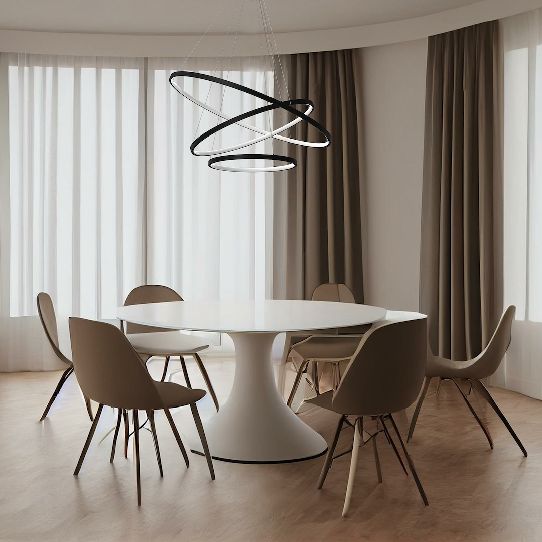 Hoop Black 3 Ring Multi-Light Pendant