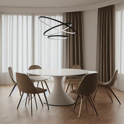 Hoop Black 3 Ring Multi-Light Pendant