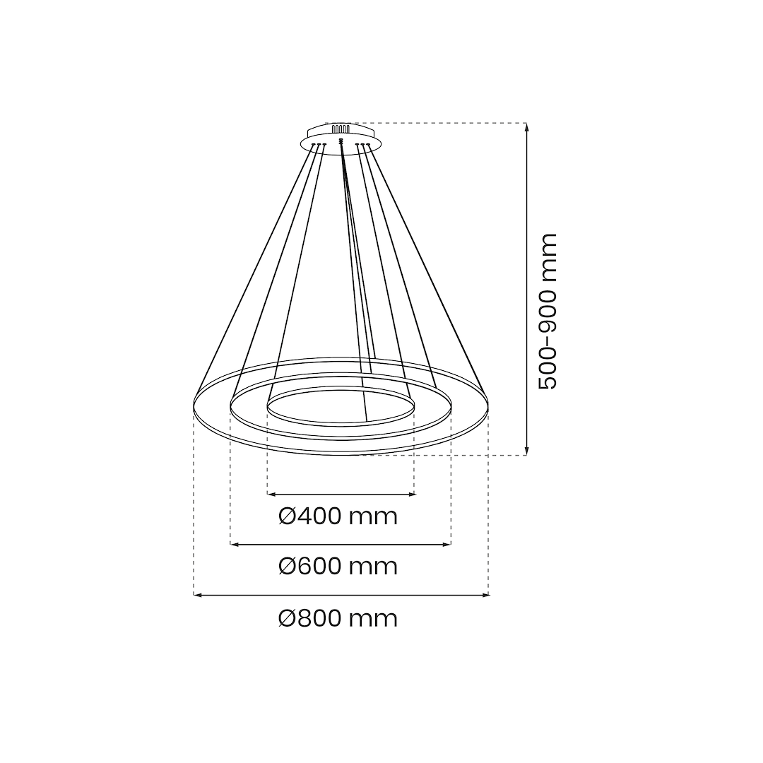 Hoop Black 3 Ring Multi-Light Pendant