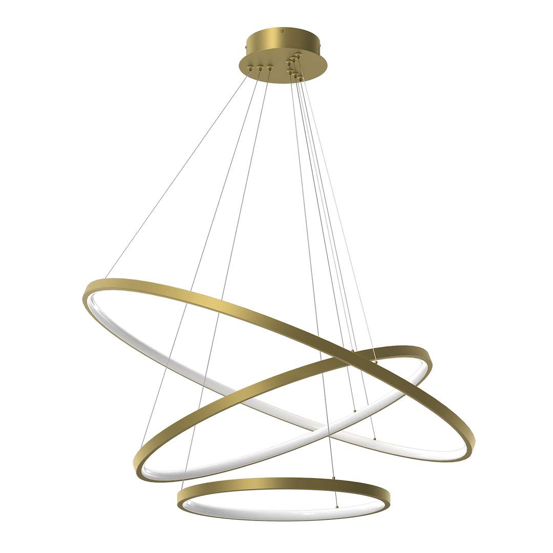 Hoop Gold 3 Ring Multi-Light Pendant