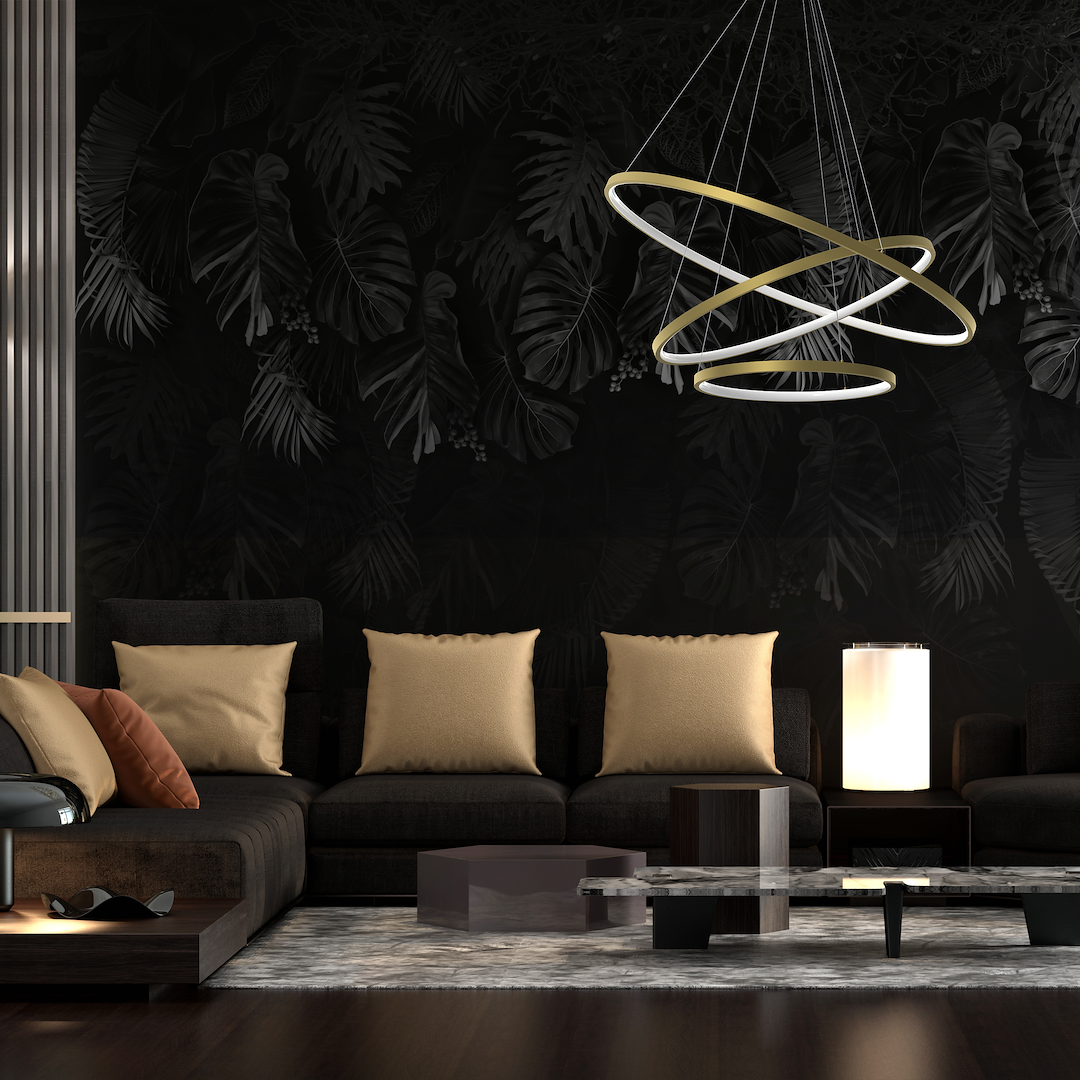 Hoop Gold 3 Ring Multi-Light Pendant
