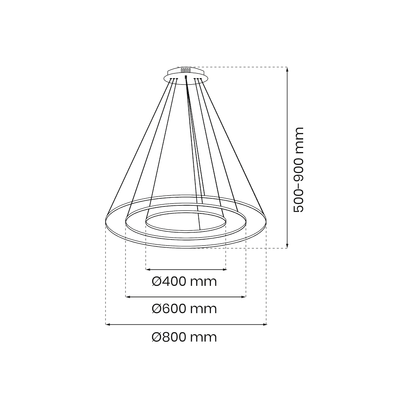 Hoop Gold 3 Ring Multi-Light Pendant