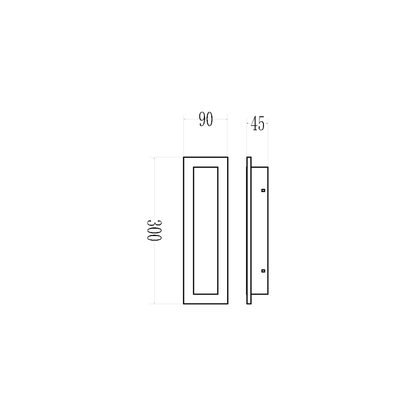 Wow Black IP54 Outdoor Wall Light 30cm
